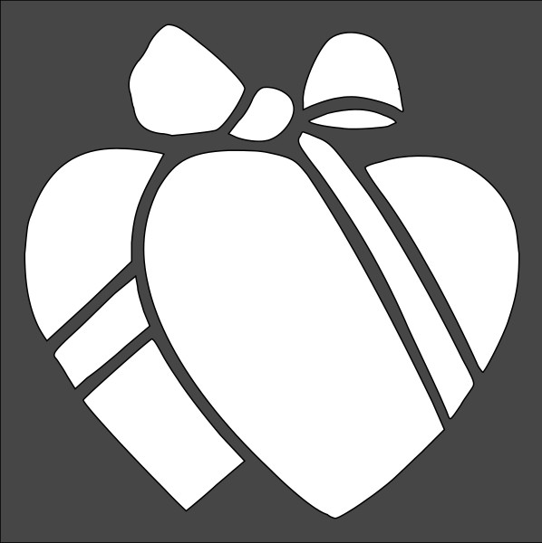 10"x10" Clear Plastic Stencil - Heart (MC171)