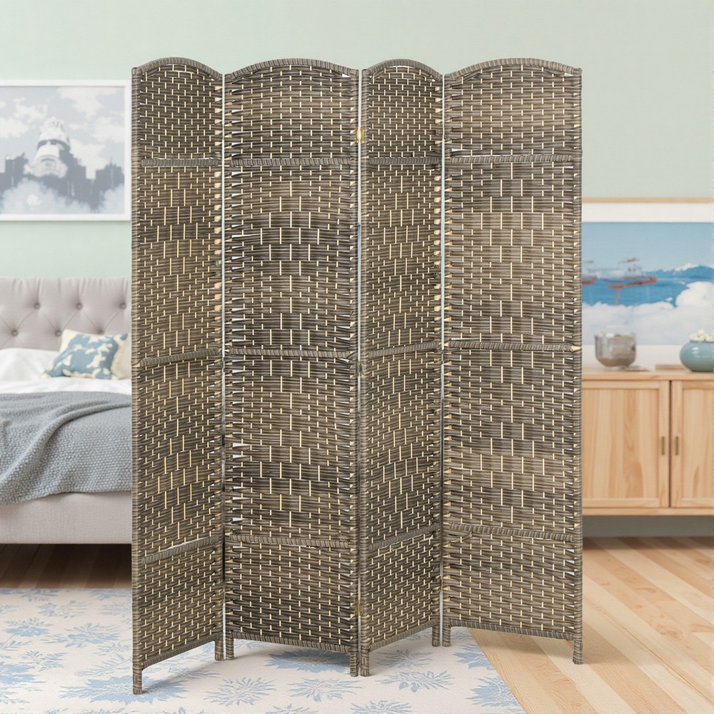 Folding Room Divider Four-panel Folding Design with Nine Metal Hinges