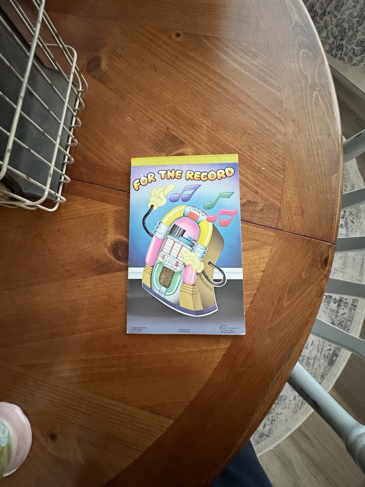 Vintage 1987 “For The Record” Notepad