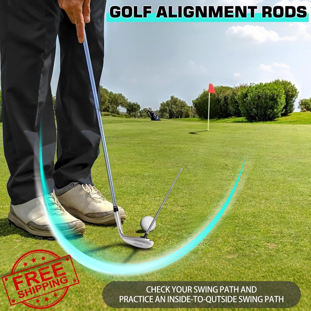 JUNNEE Golf Alignment Rods Swing Training Aid Stick