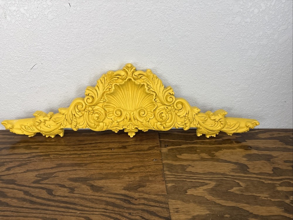 Decorative Valence Center Accent with Leaf & Shell Scrolls for Wall Window Door