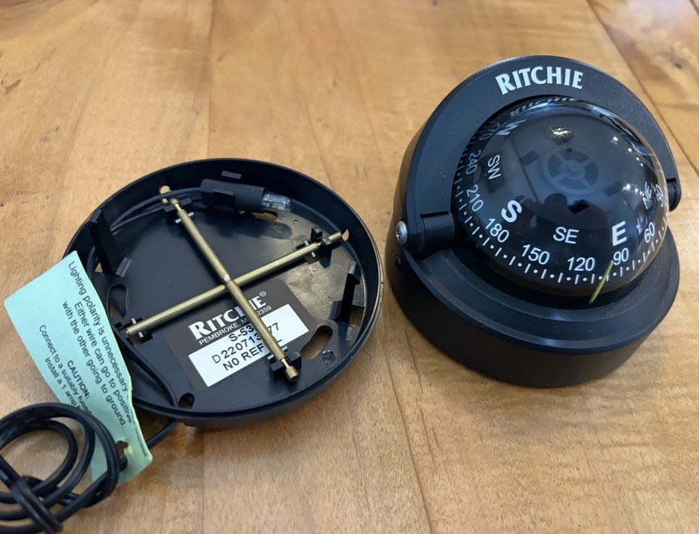 Ritchie Navigation S-53 Explorer Surface Mount Compass. No Box, Never Used!