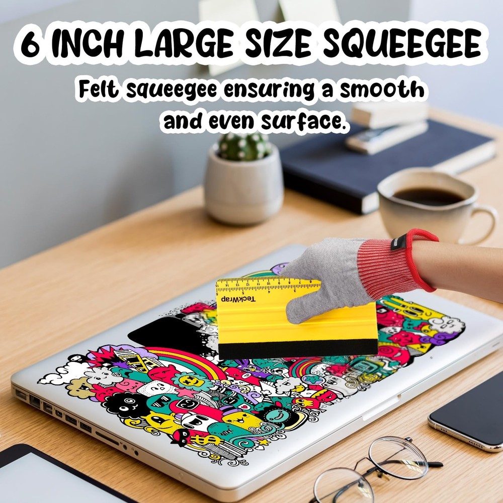 TECKWRAP Squeegee for Vinyl Felt Squeegee Scraper Tool for Decals, Inkjet Sti...
