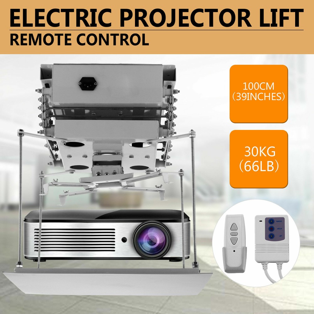 New 1M/39 in Projector Bracket Motorized Electric Lift Projector Remote Control