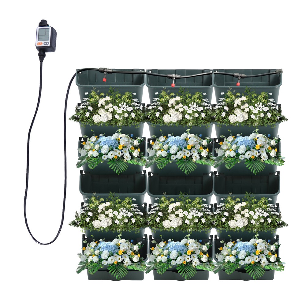 18-Pot Self-Watering Planter Wall-Mounted Automatic Irrigation System for Plants