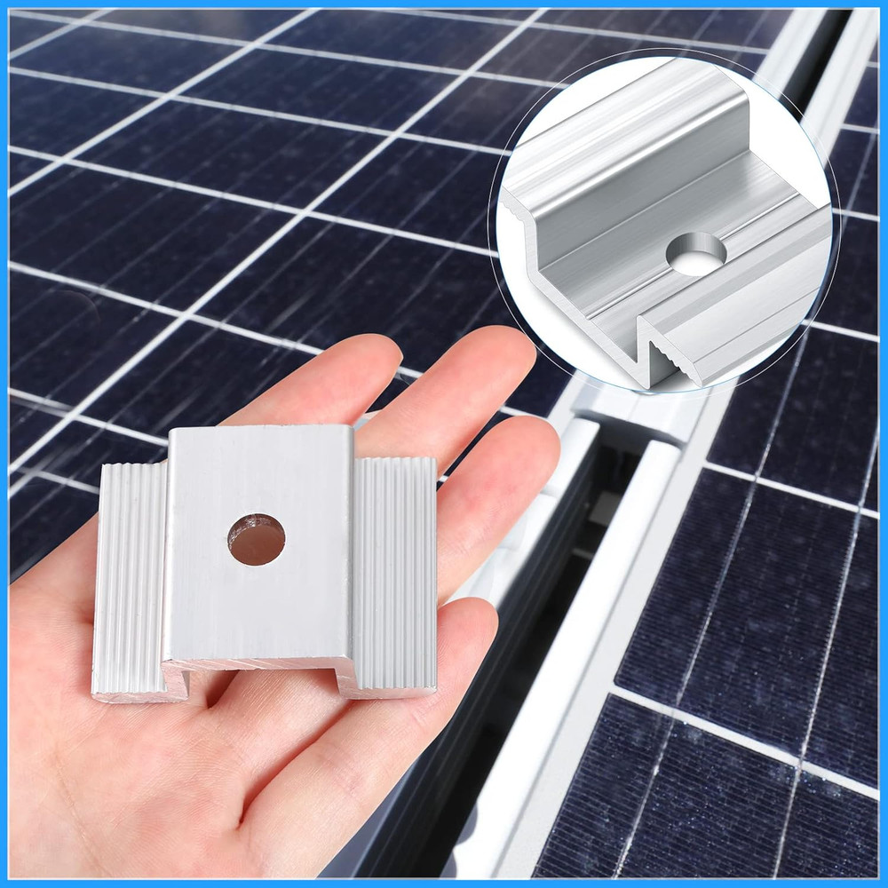 12 Pack Solar Panel Mid Clamps 1.06 Inch Solar Panel Bracket Aluminium M