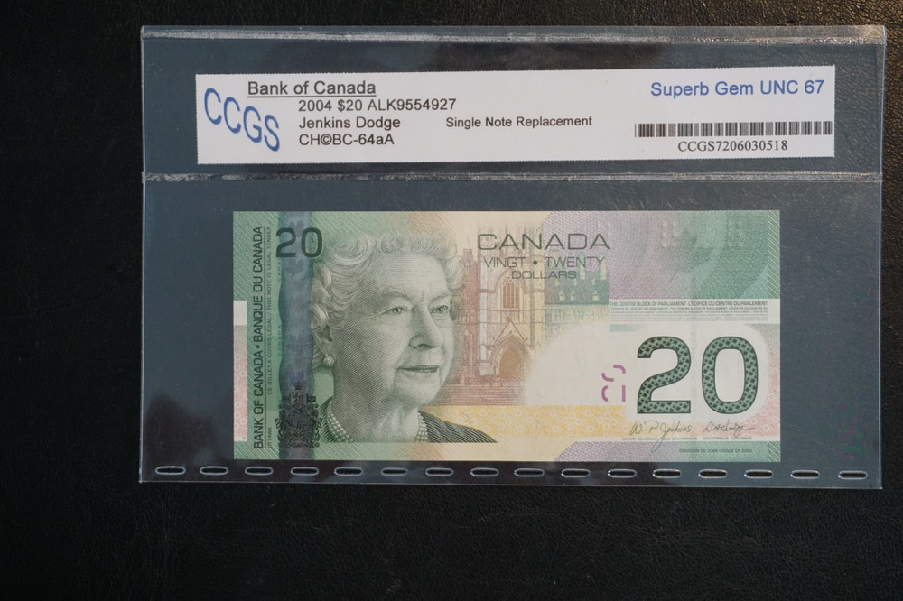 2004 $20 Single Note Replacement ALK9554927  Superb Gem UNC 67