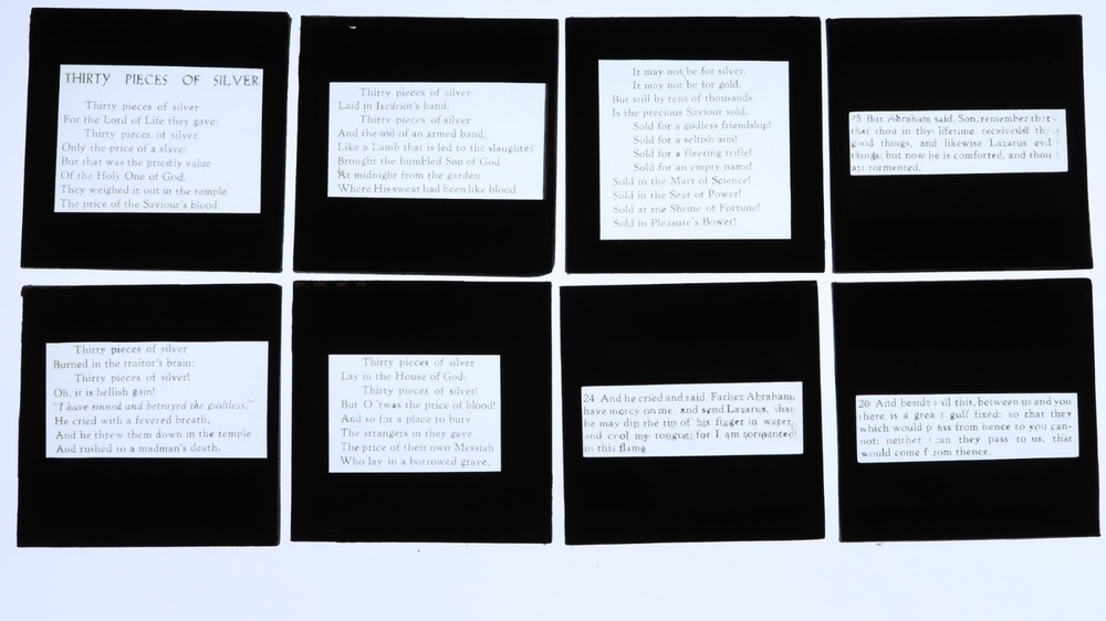8 x Vintage Magic Lantern Slides. Religious Texts. #6