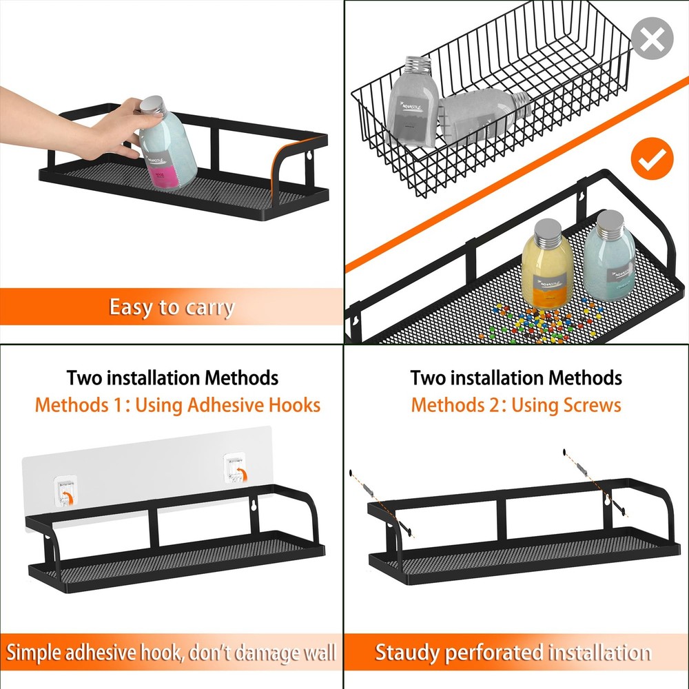 Metal Wire Storage Baskets with Open Front, Multi-Purpose Organizer Bins with...