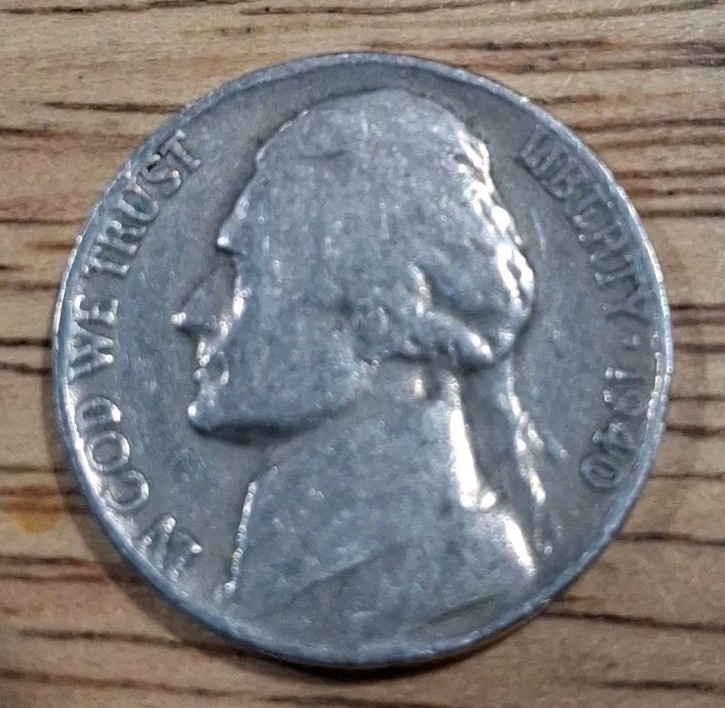 1940 5C Jefferson Nickel
