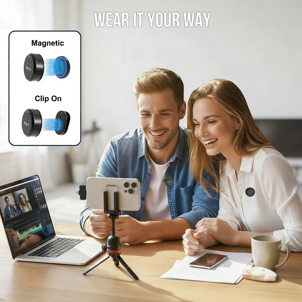 Mini Microphone for iPhone & Android, Furry Windscreen, Noise Cancelling Wire...