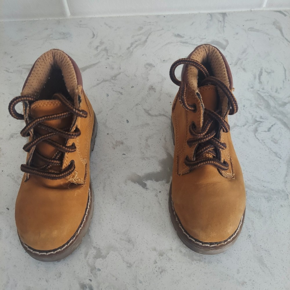 Oshkosh Boy's Cognac Brown Leather Boots - Size 7.5