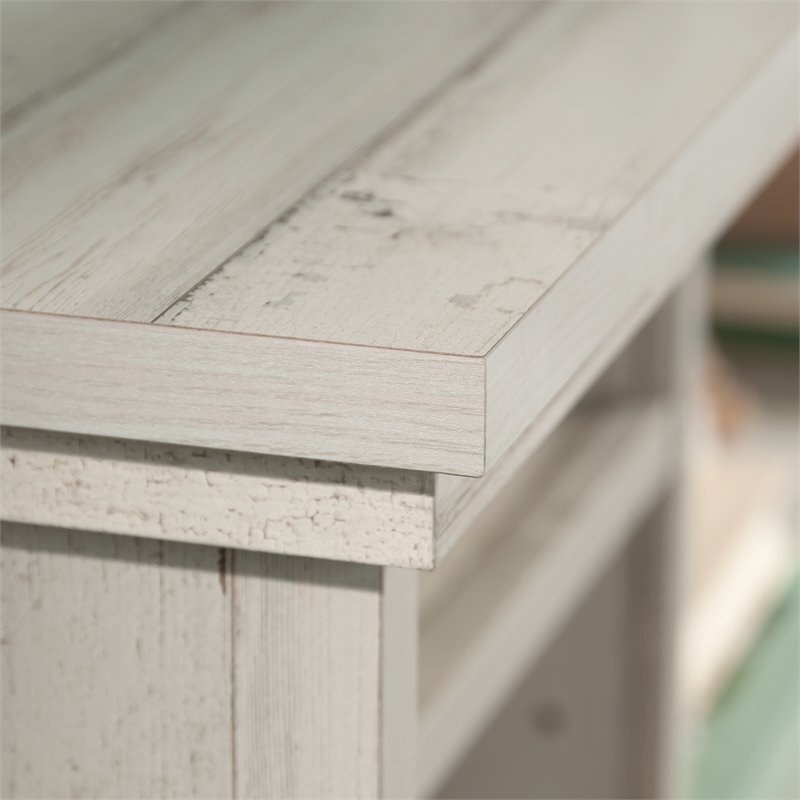 Sauder River Ranch Engineered Wood Full-Queen Bookcase Headboard in White Plank