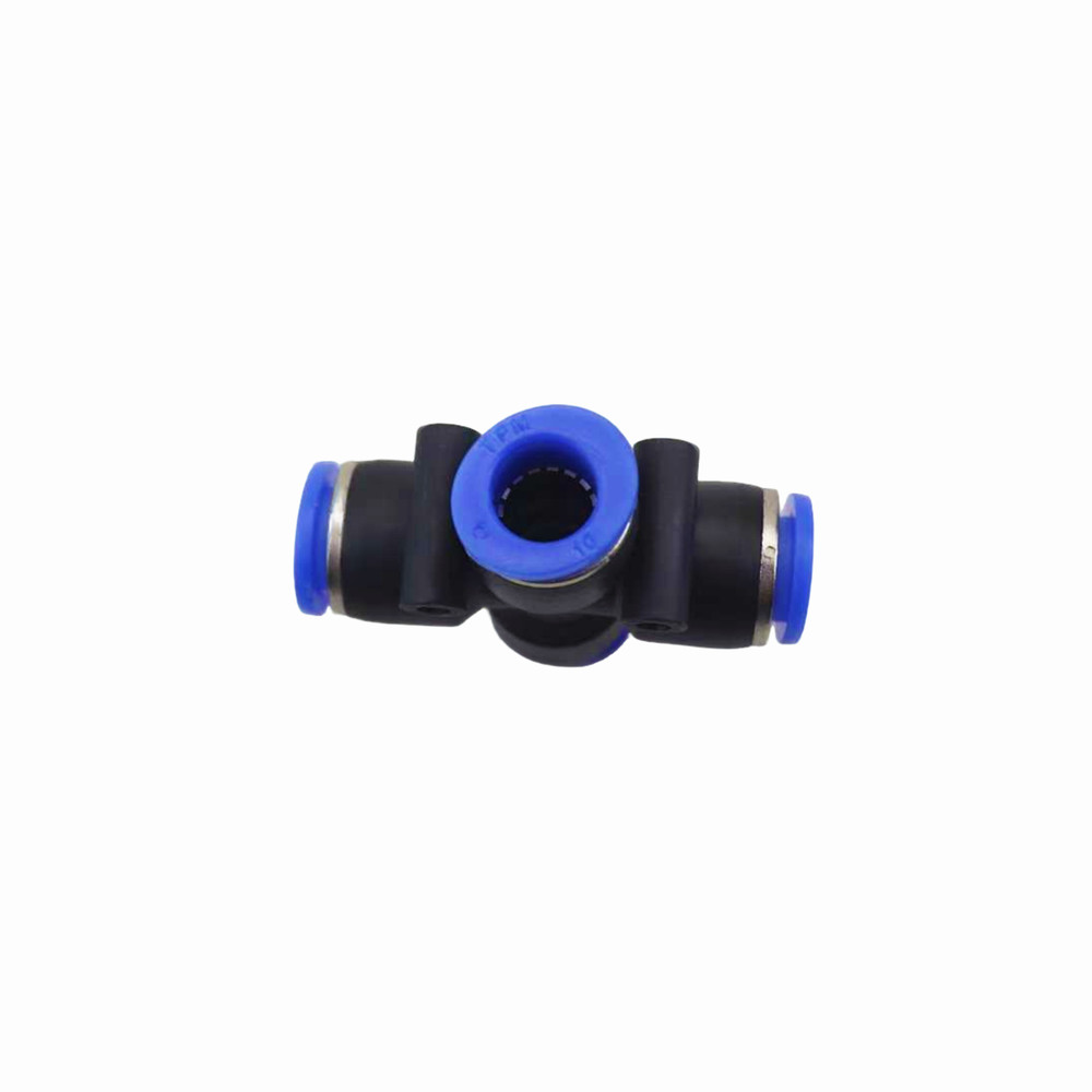 4pcs Quick Connect Pneumatic Equal Cross: 10mm Push-In Air Tube Fitting