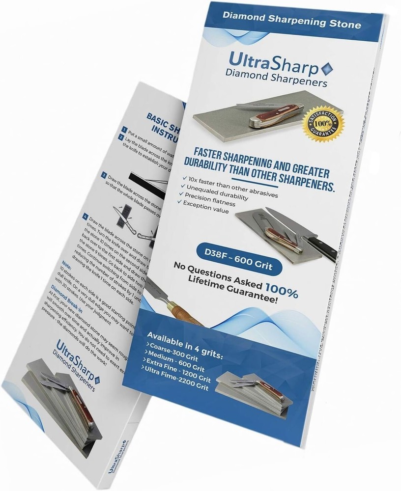 Ultra Sharp Diamond Sharpening Stone Set - Fine/Extra Fine - 8 x 3