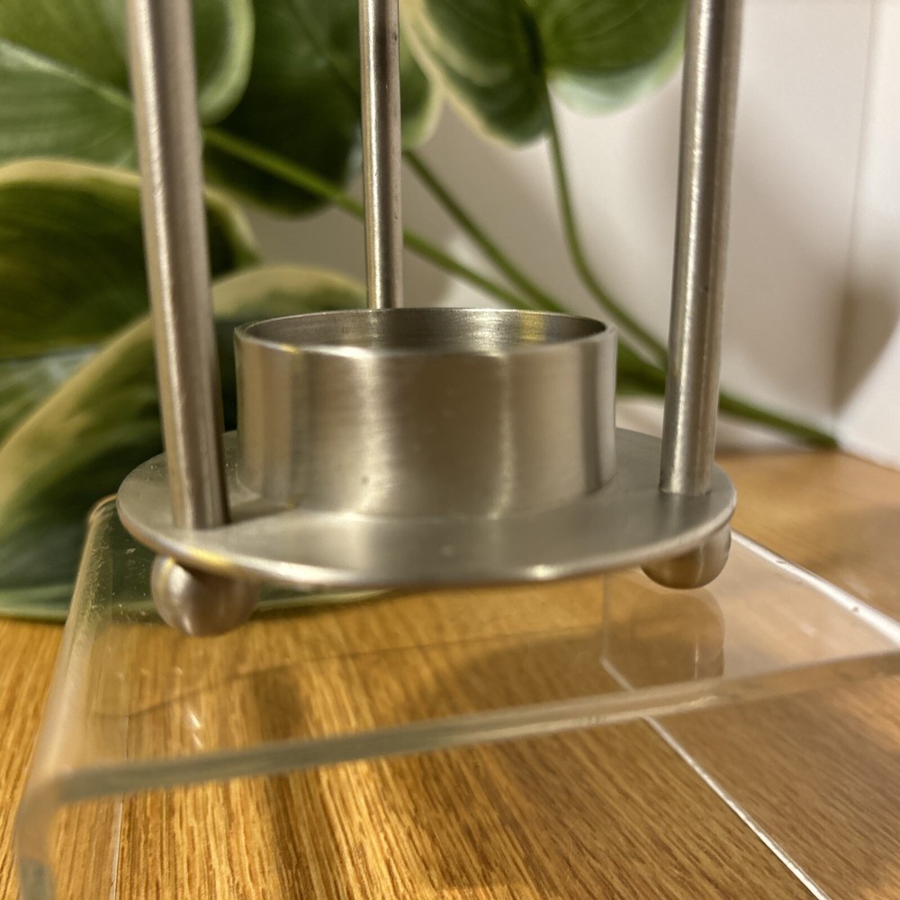 Vintage Unique Solid Nickel Incense Warmer Stand with Tea Lite Candle Base