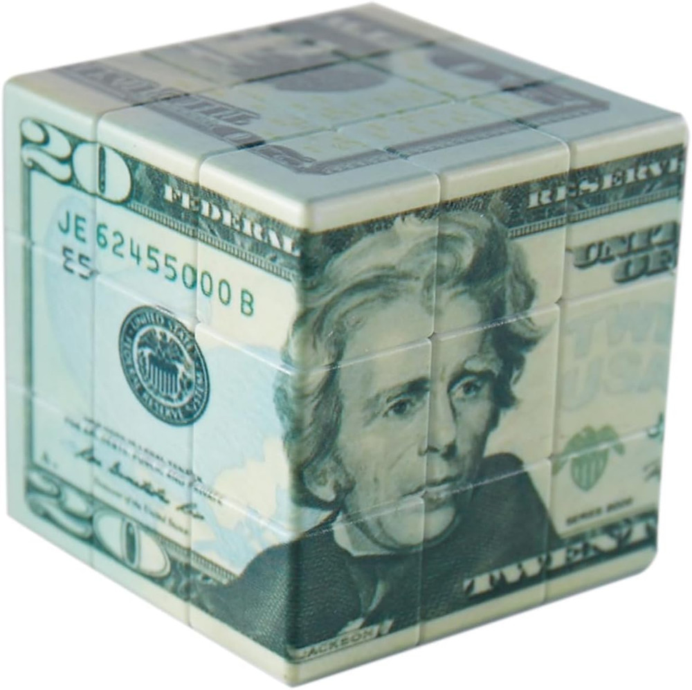 Speed Cube 3X3 Ten-Dollar Notes/Bill Back Pattern Magic Cube Puzzle,Iq Games Puz