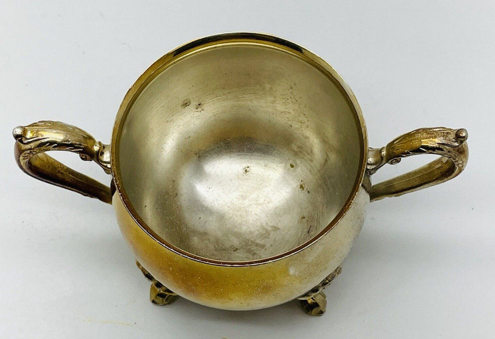 Leonard Silverplate 4 footed dual handles sugar bowl.
