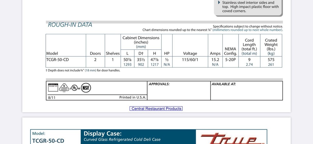 deli case Tcgr 50