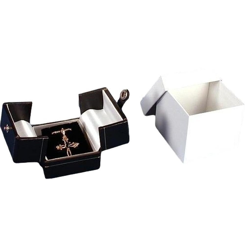 6 Earring Boxes Black & White Snap Lid Gift Display Box