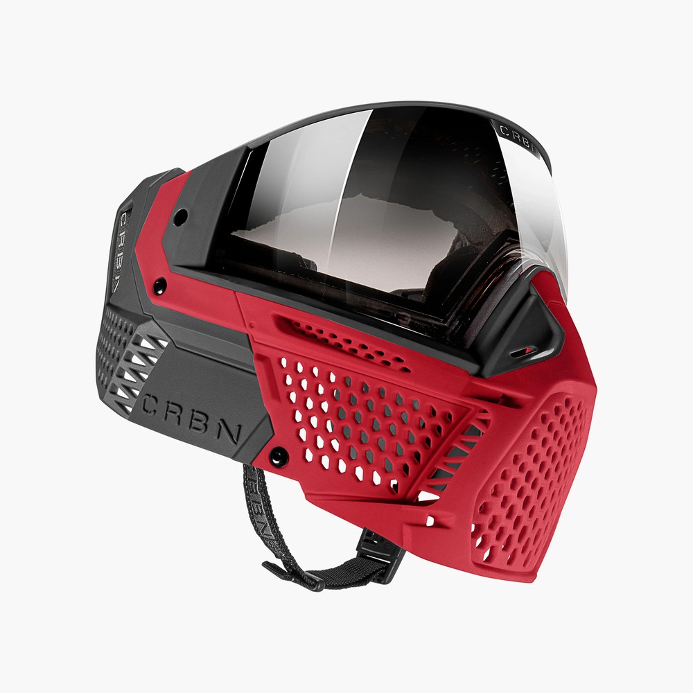 Carbon Paintball Mask- Zero- Less Coverage- SLD Crimson