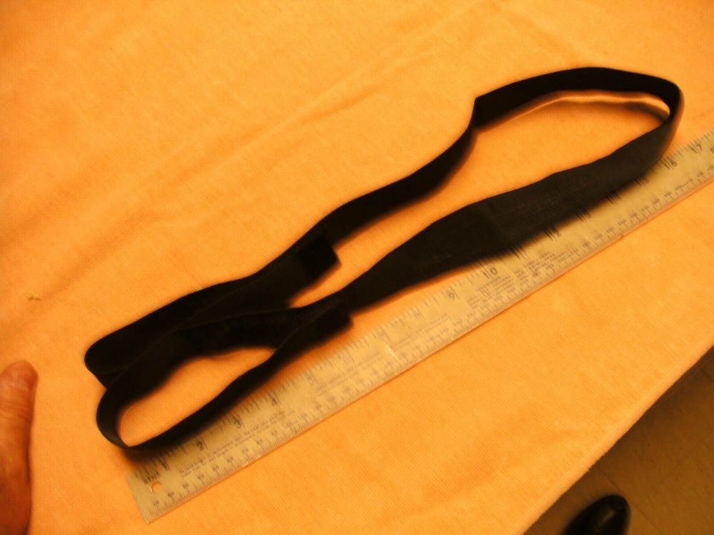 Black Nylon Hook & Loop Belt, Sleeping Bag Strap? Uses Unknown See Pictures