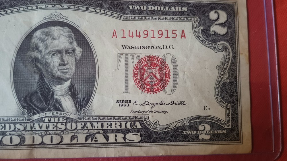 1963 Two Dollar Red Seal Bill