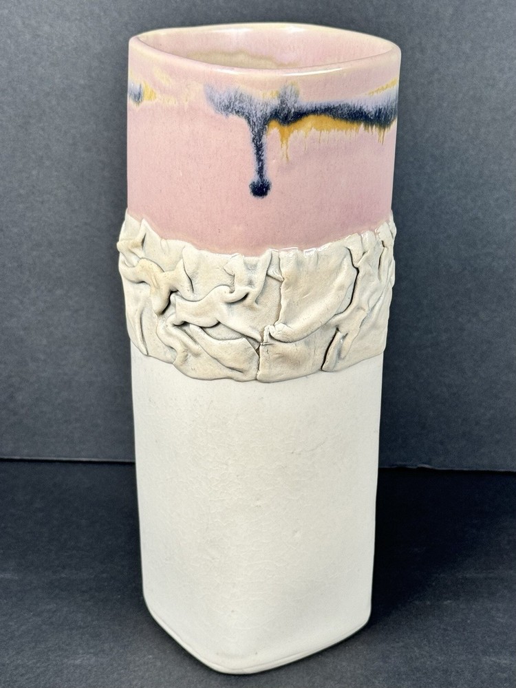90s Style Signed Pottery Vase