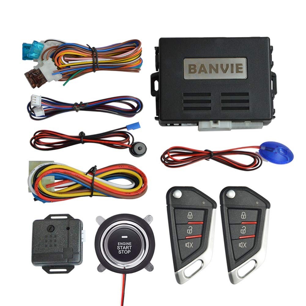Car Keyless Entry Security Alarm System with Remote Engine Start and Push to ...