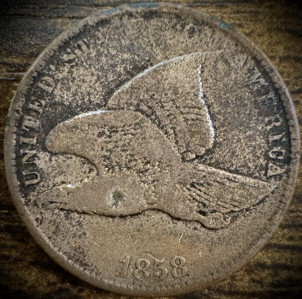 1858 Flying Eagle Cent Penny Small Letters F/VF