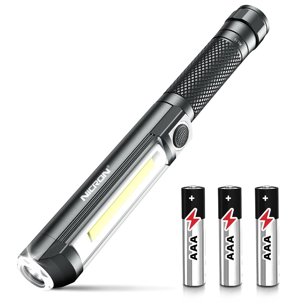 NICRON Worklight Flashlight Pocket COB Magnetic Base Work Light, 500 Lumens I...