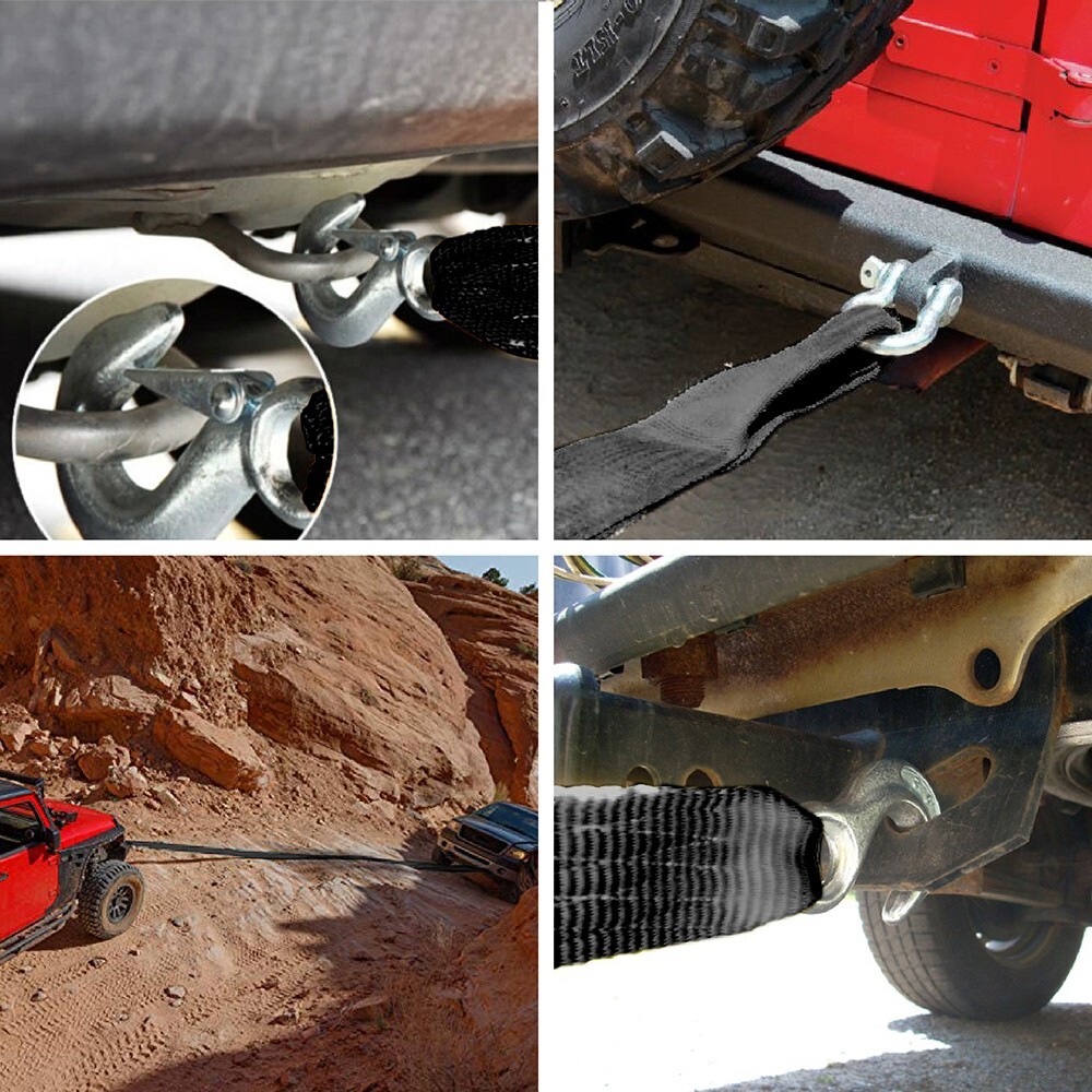 HEAVY DUTY BOAT TRAILER TOW REPLACEMENT WINCH STRAP ROPE 2" x20' WITH SNAP HOOK