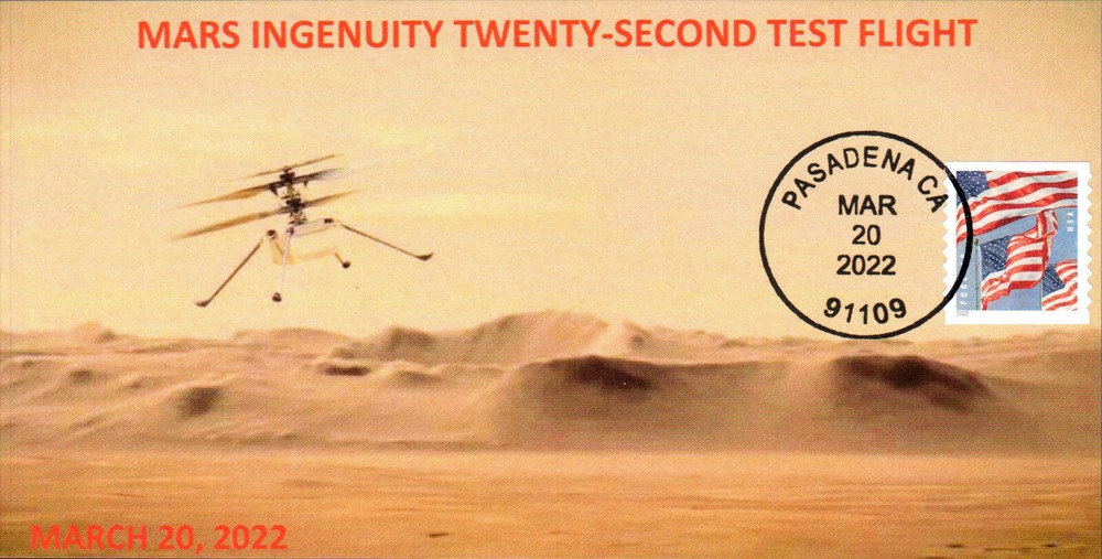 2022 Mars 'Ingenuity' Helicopter Twenty-Second Flight Pasadena 20 March PC