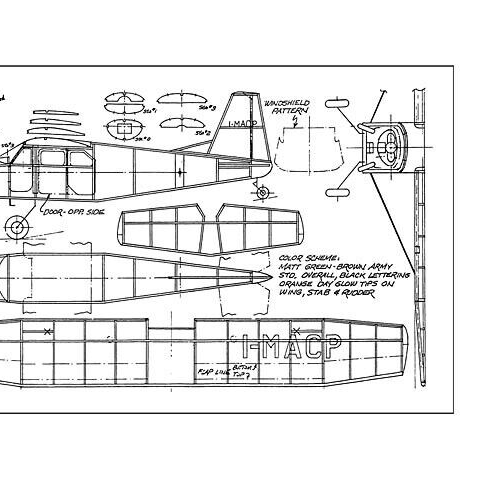 Aermacchi Lockheed LASA 60 Pistachio 9" Model Airplane Printed Plans & Templates