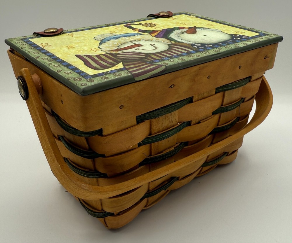 Snowman Lidded Wicker Basket, Gift Boxes 5pc Set