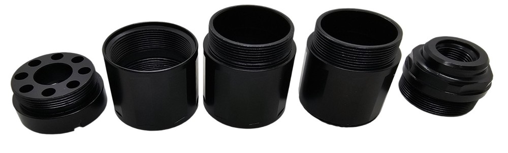 Linear CNC Threaded 1/2x28 Muzzle Brake, Compensator – Steel, Black – 3.8" Long