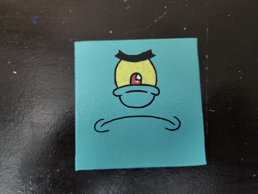 Handpainted Canvas Panel Magnet Plankton (*FAST SHIPPING!*)