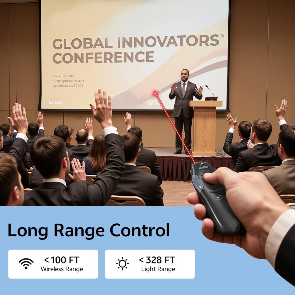 USB C Rechargeable Wireless Presenter Remote Powerpoint Clicker Storage Case