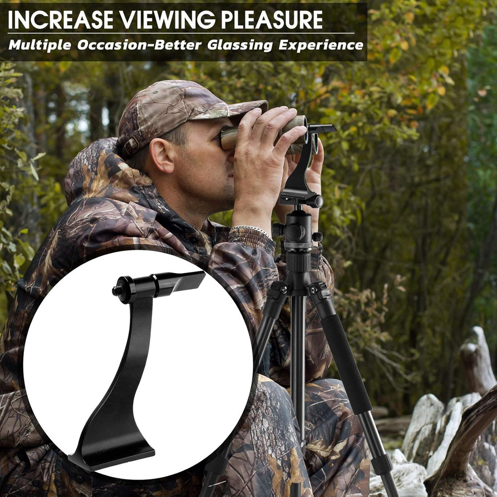 Binocular Tripod Adapter, Binocular Mount 1/4 Inch Threading Mount Aluminium,Tri