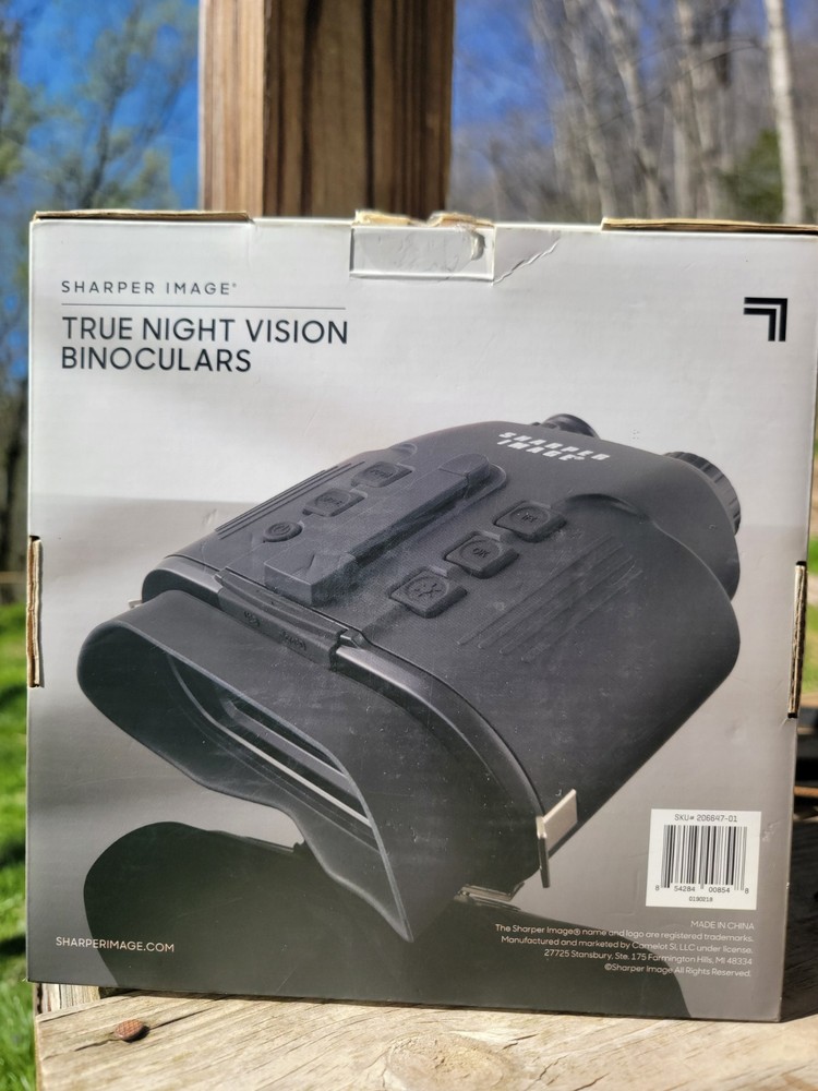 Sharper Image True Night Vision Binoculars IR Illuminator Black Carrying Case