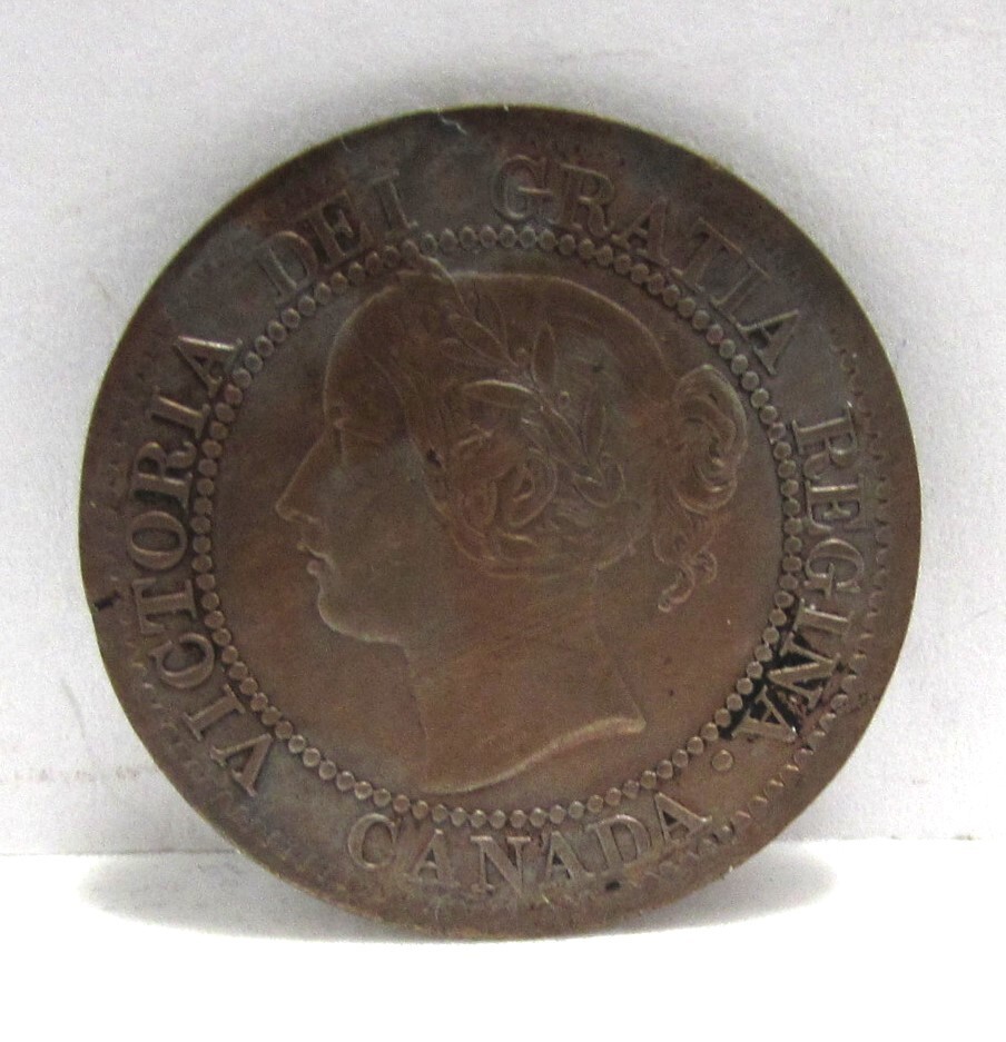 1859 Canada Large Cent Penny 1 Cent Nice Coin Almost Uncirculated