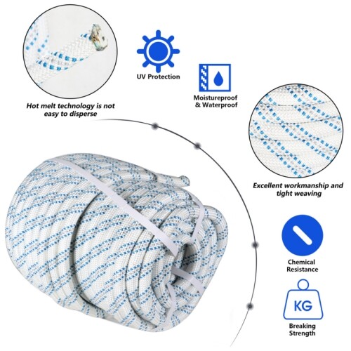 Double Braid Polyester Rope Arborist Bull Rope Pulling Rigging Line 3/4"x150'