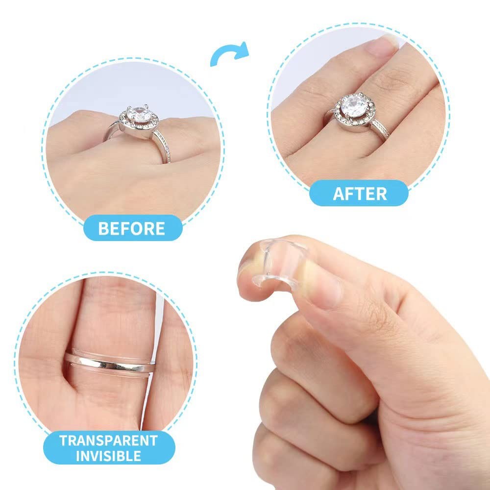 Ring Sizer Adjuster for Loose Rings,8pcs Different Sizes Invisible clear