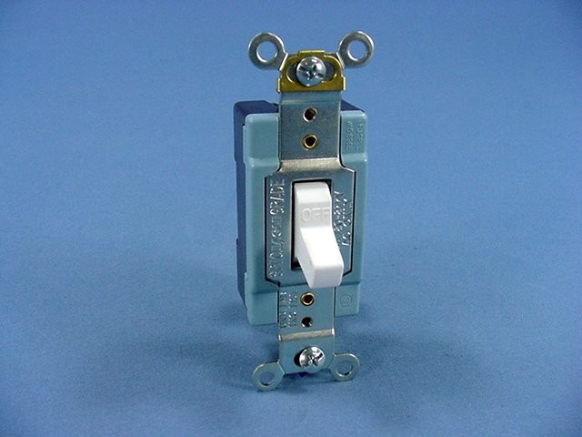 Eagle 1201WWhite Electric Industrial Toggle Wall Light Switch Single Pole 15A