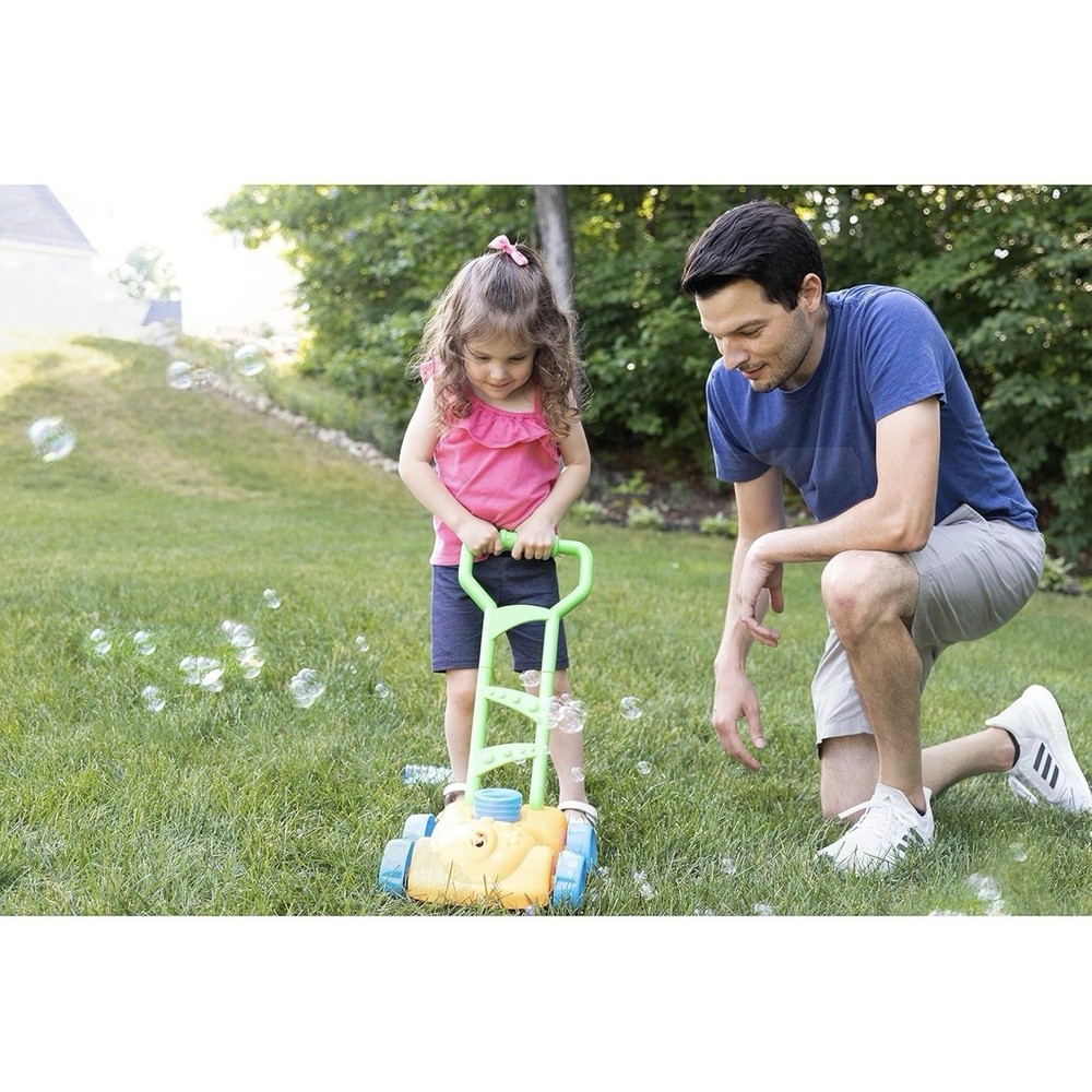 FUBBLES No Spill Bubble Motorized Mower Toy Ages 3+ Includes Bubble Solution NEW