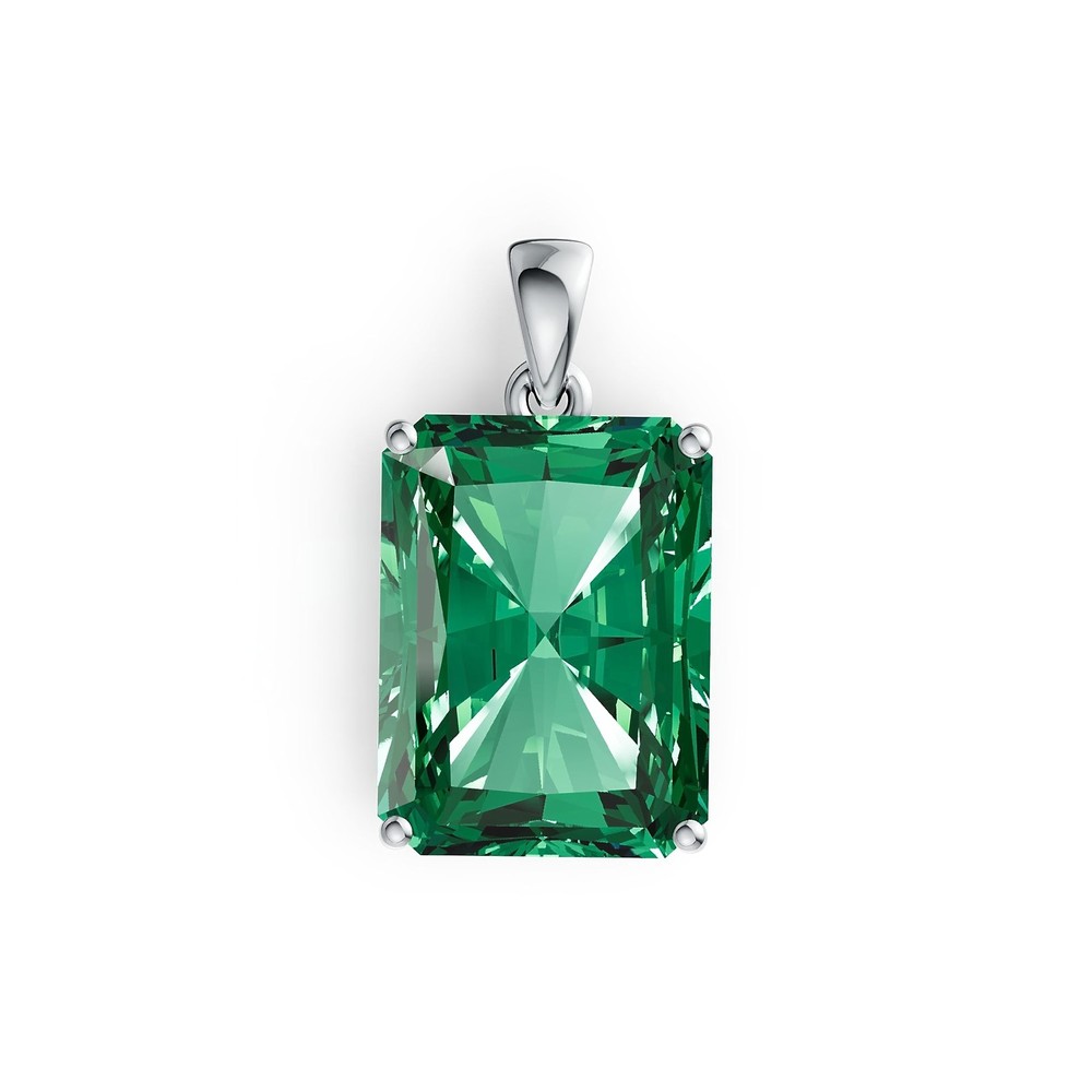 Sterling Silver Semi Mount Pendant Setting Emerald OCT 16X12mm