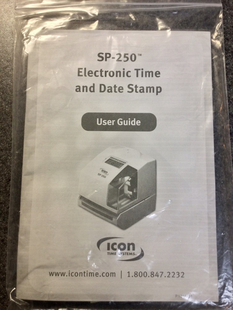 ICON SP-250 Time Clock User Guide Owners Manual