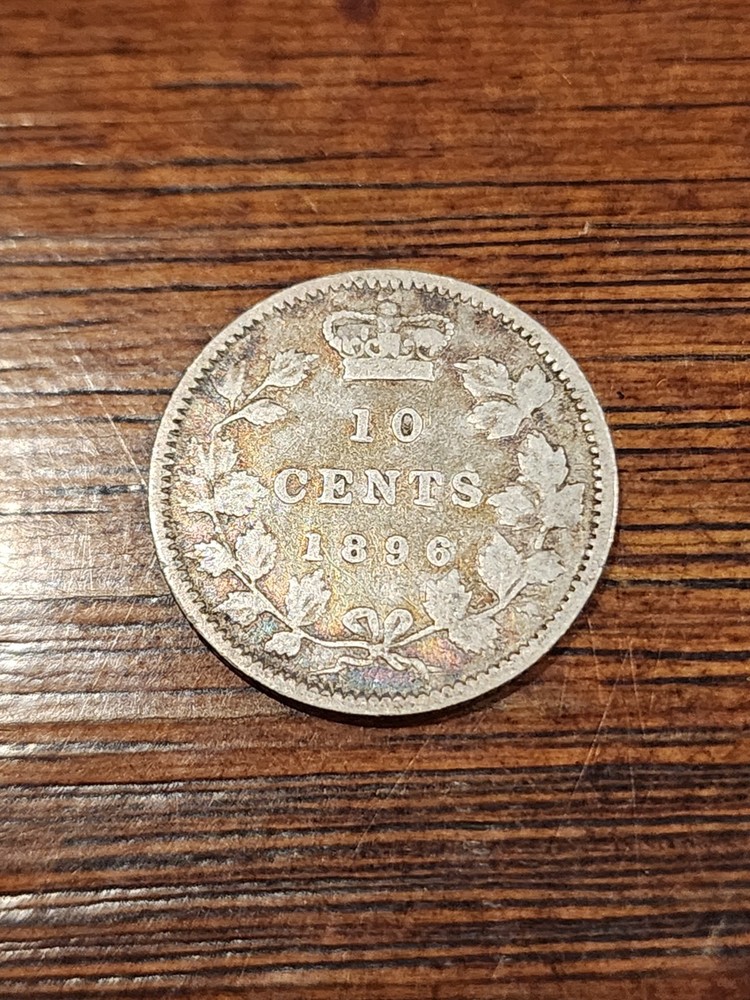 1896 Canada 10 Cents Silver Coin