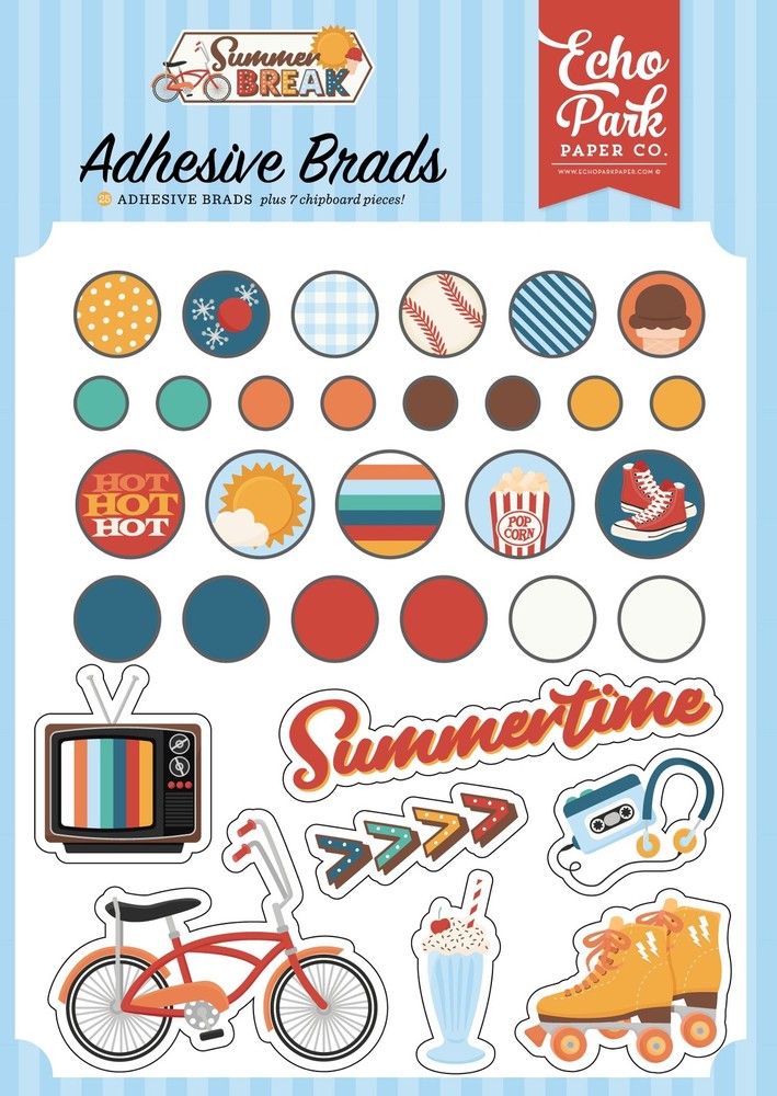 Echo Park Decorative Brads-Summer Break