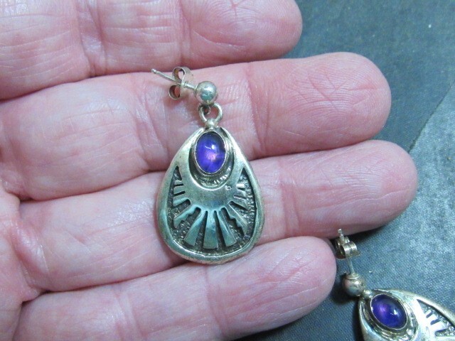 native American amethyst earrings